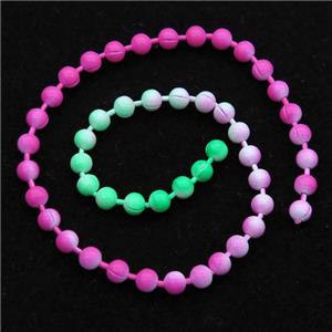 stainless Iron Ball Chain with fire lacquered, multicolor, approx 3.2mm [CHCL609-3.2MM]