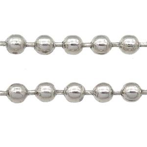stainless Iron Ball Chain, platinum plated, approx 3.2mm [CHCL610-3.2MM]