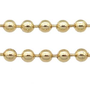 stainless Iron Ball Chain, gold plated, approx 3.2mm [CHCL611-3.2MM]