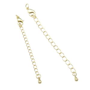 Copper Necklace Extender, gold plated, approx 80mm length [CHCL616-80MM]
