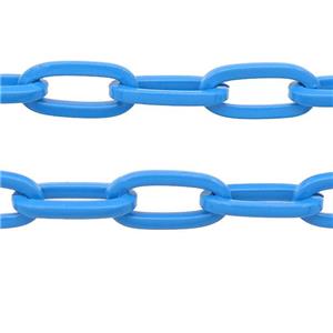 Alloy Paperclip Chain with fire blue lacquered, approx 6-12mm [CHCL622]
