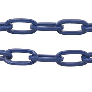 Alloy Paperclip Chain with fire navyblue lacquered, approx 6-12mm [CHCL623]