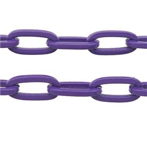 Alloy Paperclip Chain with fire purple lacquered, approx 6-12mm [CHCL624]