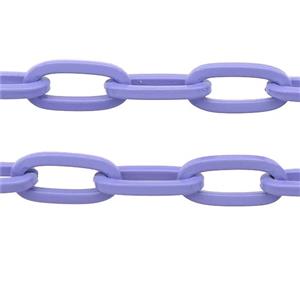 Alloy Paperclip Chain with fire lavender lacquered, approx 6-12mm [CHCL625]