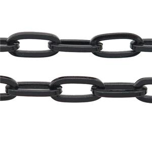 Alloy Paperclip Chain with fire black lacquered, approx 6-12mm [CHCL633]