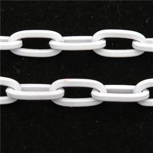 Alloy Paperclip Chain with fire white lacquered, approx 6-12mm [CHCL634]