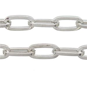 Alloy Paperclip Chain, platinum plated, approx 6-12mm [CHCL636]