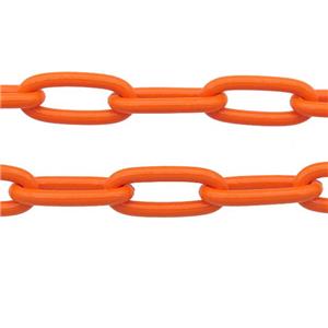Alloy Paperclip Chain with fire orange lacquered, approx 8-17mm [CHCL647]