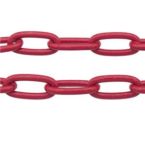 Alloy Paperclip Chain with fire red lacquered, approx 8-17mm [CHCL649]