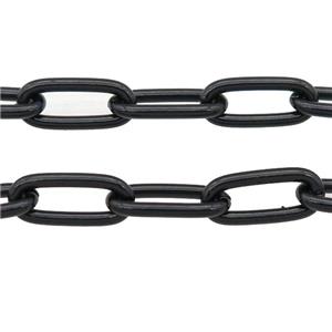 Alloy Paperclip Chain with fire black lacquered, approx 8-17mm [CHCL653]