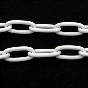 Alloy Paperclip Chain with fire white lacquered, approx 8-17mm [CHCL654]