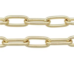 Alloy Paperclip Chain, gold plated, approx 8-17mm [CHCL657]