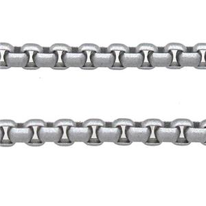 stainless Iron Box Chain with fire gray lacquered, approx 4mm [CHCL673-4MM]