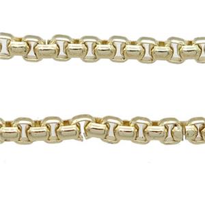 stainless Iron Box Chain, gold plated, approx 3mm [CHCL678-3MM]