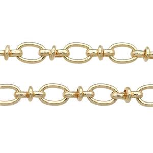 copper chain, gold plated, approx 5.5-8mm, 4-8mm [CHCL686]