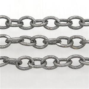 Iron chain, antiqure silver, approx 7-9mm [CHCL694]