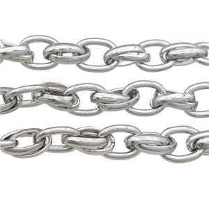 Iron chain, platinum plated, approx 10-15mm, 12-16mm [CHCL695]