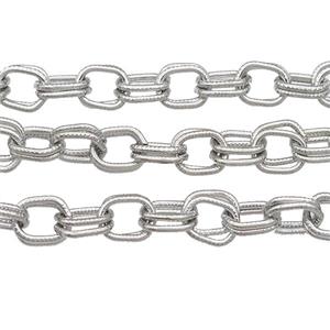 Iron chain, platinum plated, approx 7-9mm [CHCL697]
