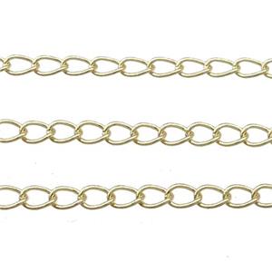 Copper Chain Gold Plated, approx 2.6x4mm [CHCL702]