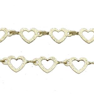 Copper Chain Heart Gold Plated, approx 6mm [CHCL710]