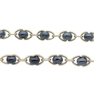 Copper Chain With Black Plastic Gold Plated, approx 4-7mm [CHCL731]