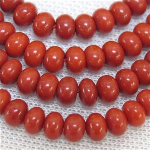 natural coral rondelle beads, approx 5x7mm [CROT08]