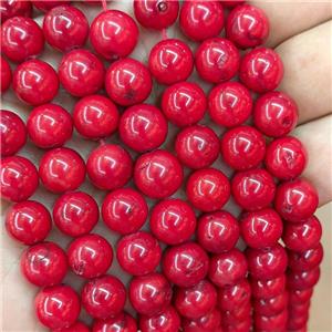 Natural Red Coral Beads Smooth Round B-Grade, approx 10mm [CROT14]