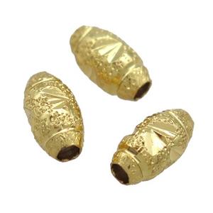 copper oval beads, unfade, gold plated, approx 5-9mm [FD10592]