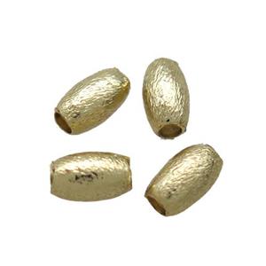 copper oval brushed beads, Unfade, gold plated, approx 3-5mm [FD10593]