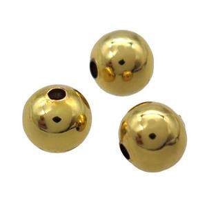 round copper beads, Unfade, gold plated, approx 6mm dia [FD10598]