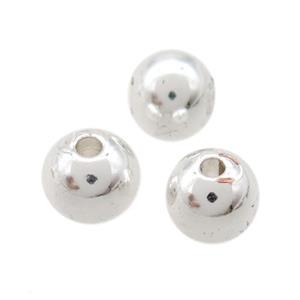 round copper beads, Unfade, silver plated, approx 6mm dia [FD10599]