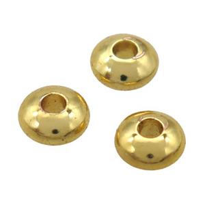 copper saucer beads, Unfade, gold plated, approx 4mm dia [FD10607-4MM]
