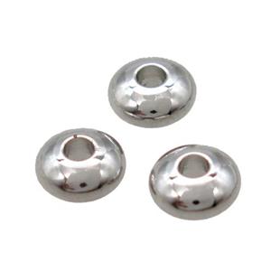 copper saucer spacer beads, Unfade, platinum plated, approx 6mm dia [FD10608-6MM]