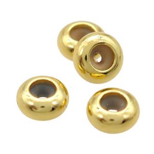 Copper Rondelle Stopper Beads With Rubber Unfade Gold Plated, approx 7mm dia [FD10610]