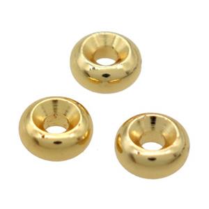 copper rondelle beads, Unfade, gold plated, approx 6mm dia [FD10611]