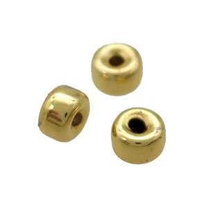 copper wheel beads, Unfade, gold plated, approx 3x5mm [FD10613]