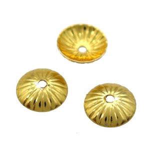 copper beadcaps, Unfade, gold plated, approx 6mm dia [FD10622]