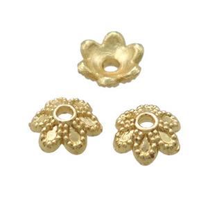 copper beadcaps, Unfade, gold plated, approx 6mm dia [FD10623]