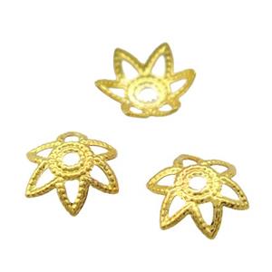 copper beadcaps, Unfade, gold plated, approx 8mm dia [FD10624]
