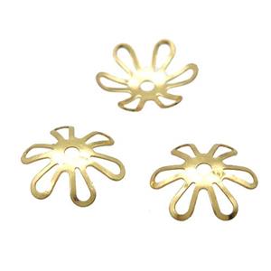 copper beadcaps, Unfade, gold plated, approx 11mm dia [FD10626]