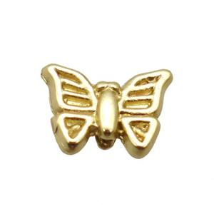 copper butterfly beads, duck gold, Unfade, approx 7.5-10mm [FD10653]