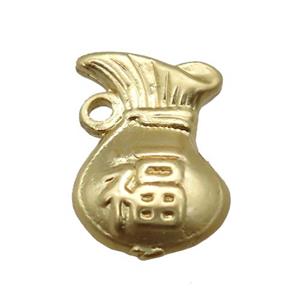 copper fortunebag pendant, unfade, duck gold, approx 9-17mm [FD10655]