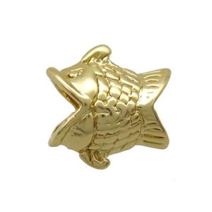 copper fish beads, duck gold, unfade, approx 7-10-11mm, 5mm hole [FD10658]