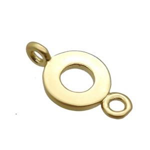 copper circle connector, duck gold, unfade, approx 8mm dia [FD10660]