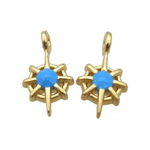 copper Compass pendant, duck gold unfade, approx 5-10mm [FD10661]