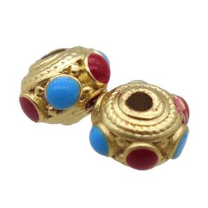 copper rondelle beads, duck gold, unfade, approx 5-8mm [FD10666]