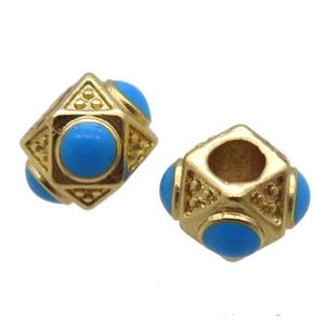 copper rondelle beads, duck gold, unfade, approx 6-9mm, 3mm hole [FD10667]