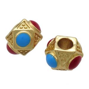 copper rondelle beads, duck gold, unfade, approx 6-9mm, 3mm hole [FD10668]