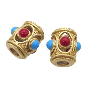 copper tube beads, duck gold, unfade, approx 10mm, 4mm hole [FD10671]