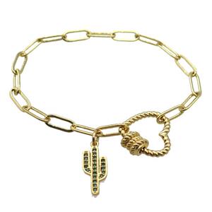 copper bracelet, gold plated, approx 4x11mm, 18cm length [FD10688]